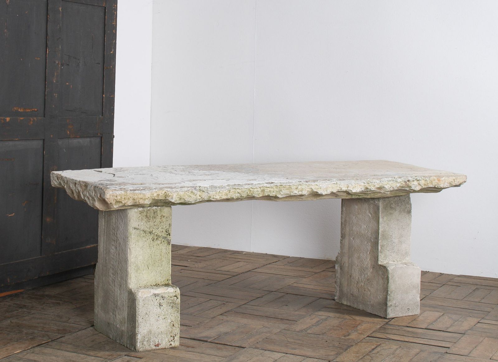 Reclaimed Carved Stone And Portland Limestone Garden Bench Seat