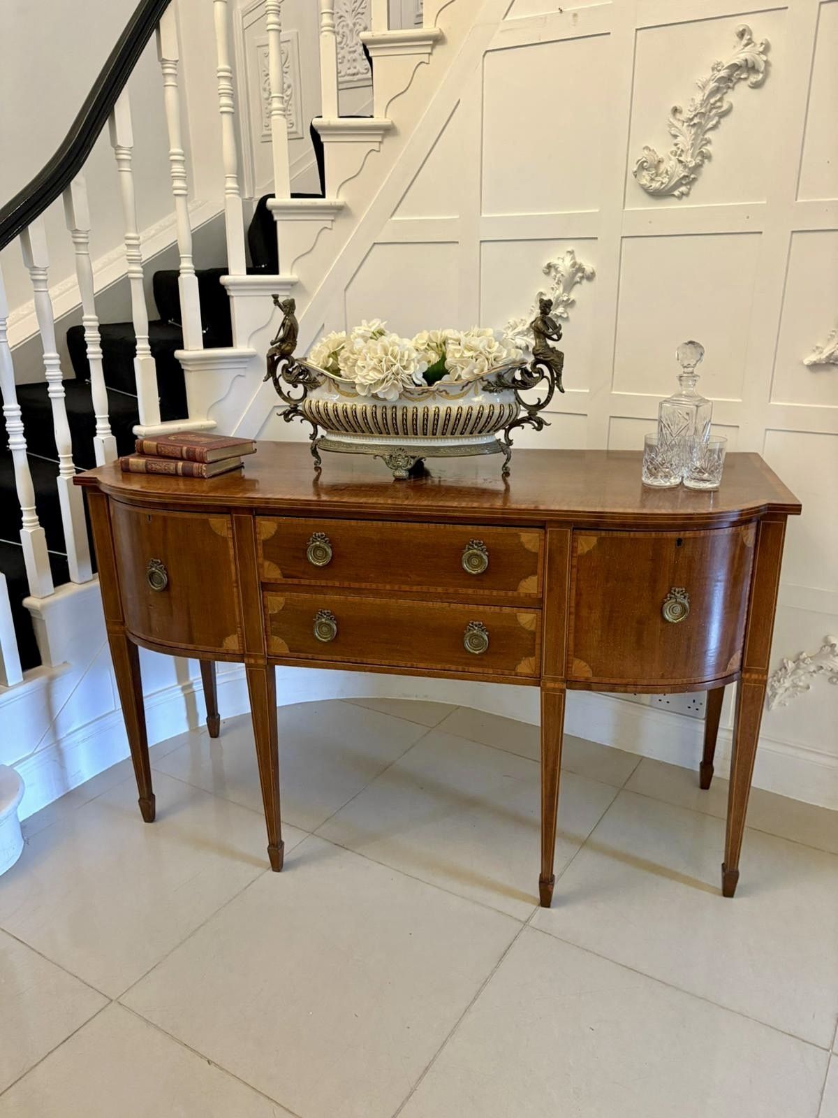 Antique Quality Mahogany And Satinwood Crossbanded Sideboard photo for sale