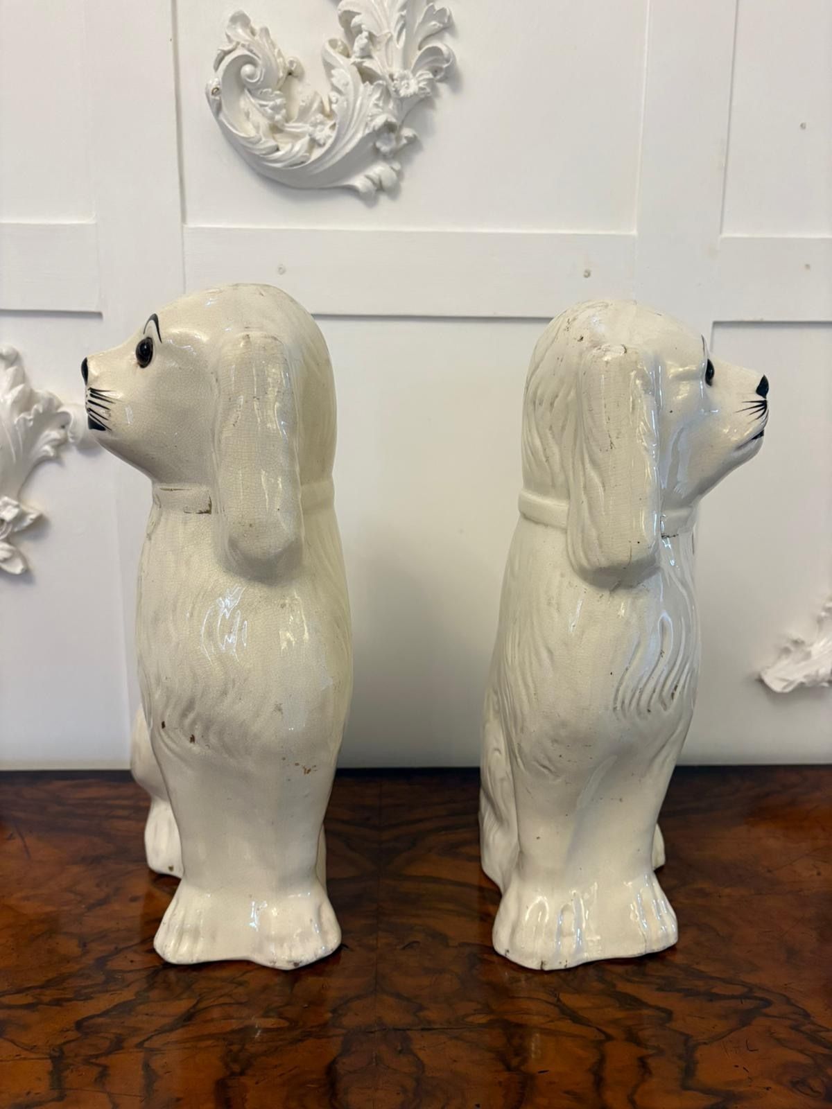 Large Pair Of Antique 19th Century Quality Staffordshire Dogs photo vinterior