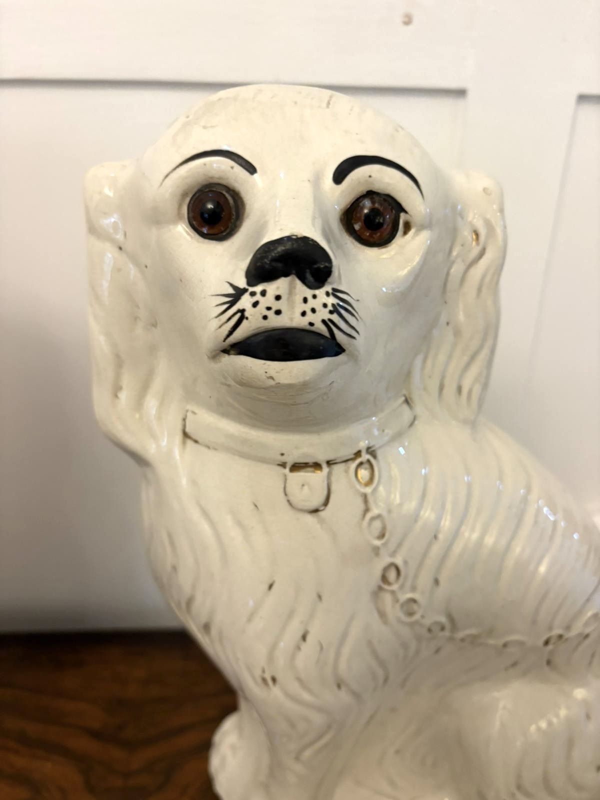Large Pair Of Antique 19th Century Quality Staffordshire Dogs photo vintage