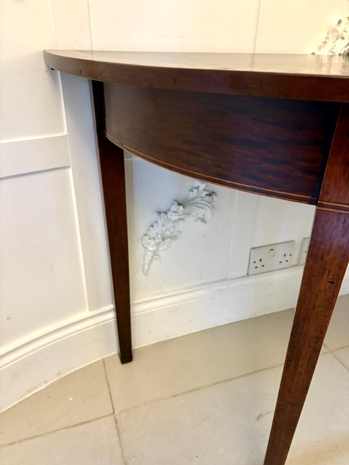 Large Pair Of Antique Quality Figured Mahogany Demi Lune Side Tables photo furniture