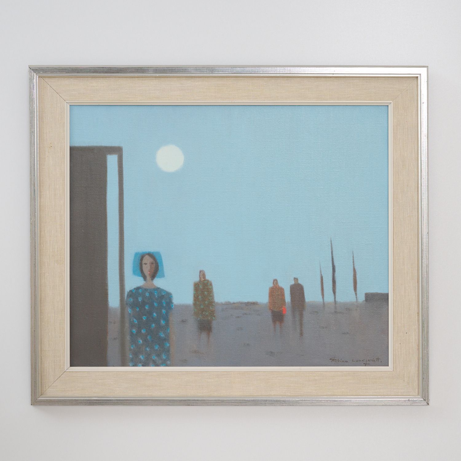 Fabian Lundqvist, Beneath The Quiet Sky Oil On Canvas, Malmö, Sweden, 1960s photo for sale