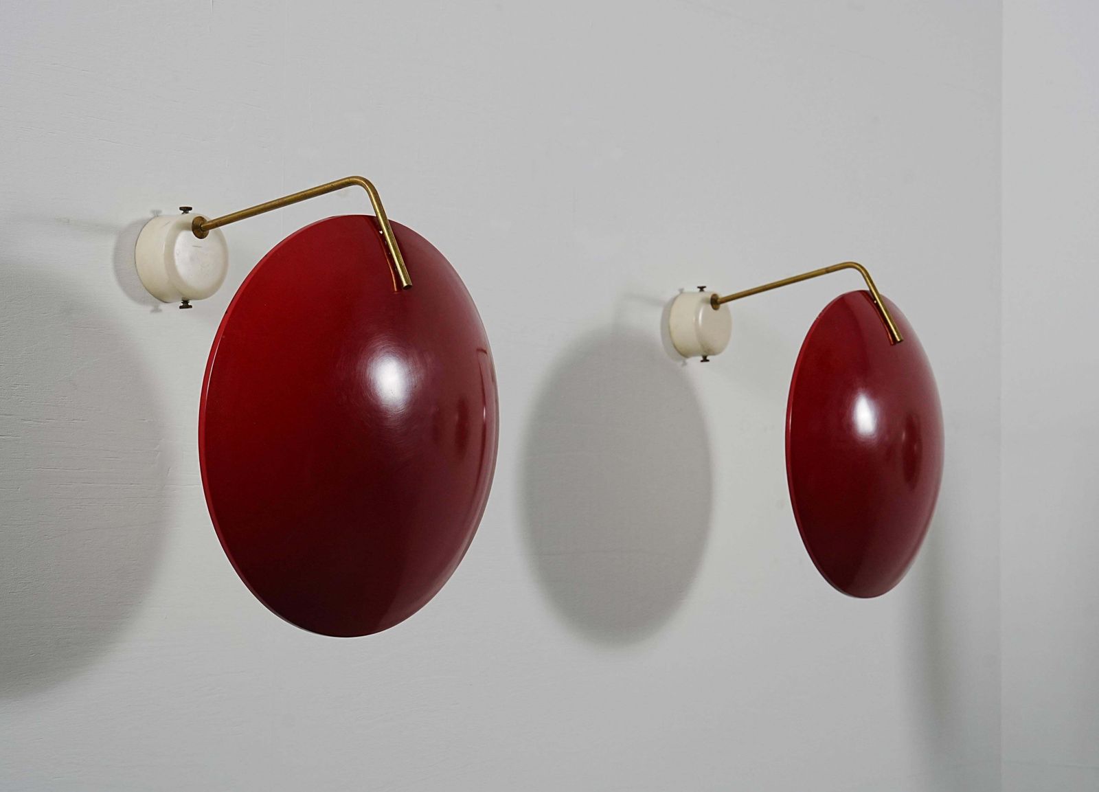 Set Of 4 Wall Lights By Stilnovo (Marked) In Metal And Brass, Italy, 1960's photo vintage