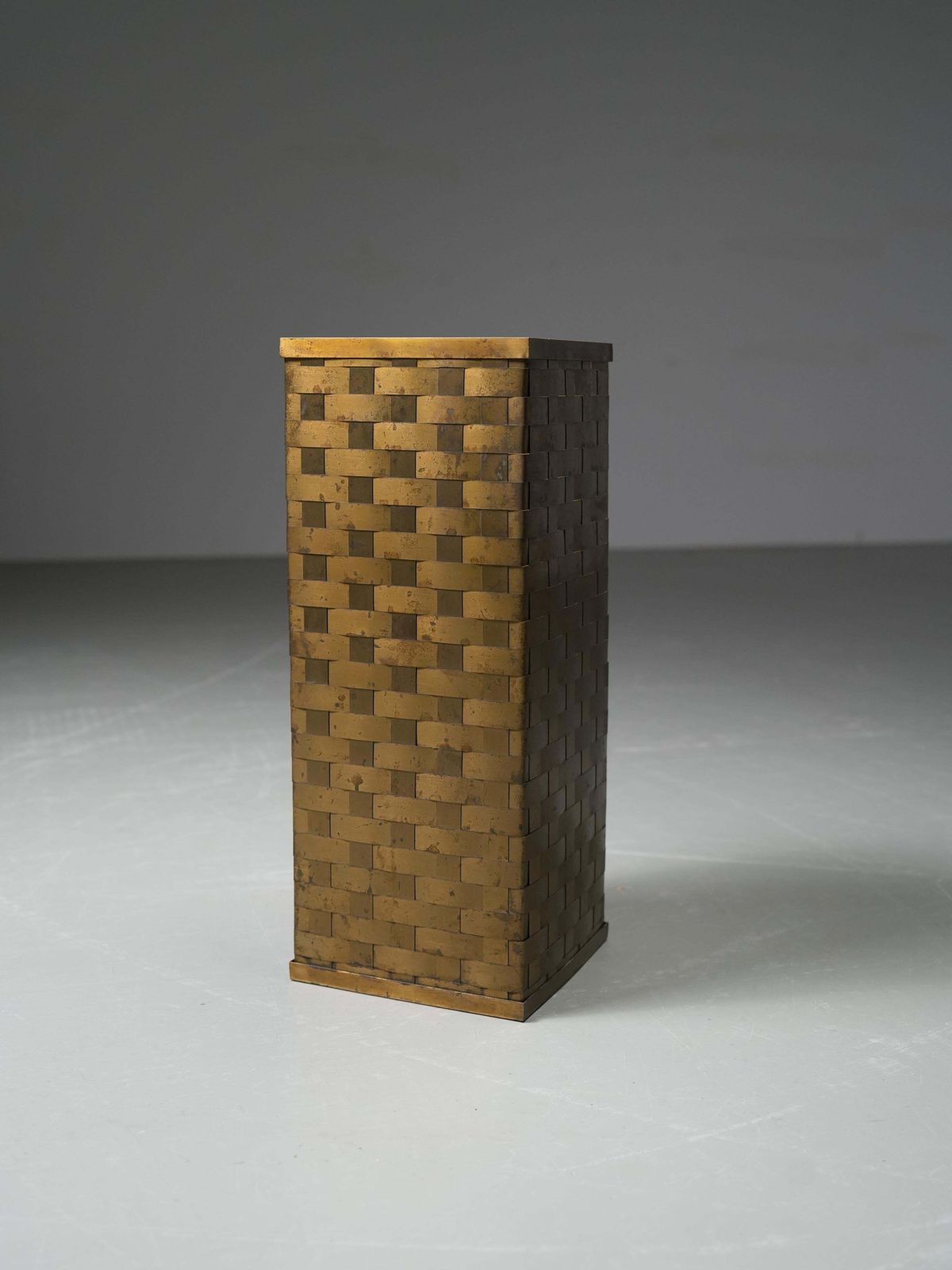 Umbrella Stand In Woven Brass, Italy, 1950's photo furniture