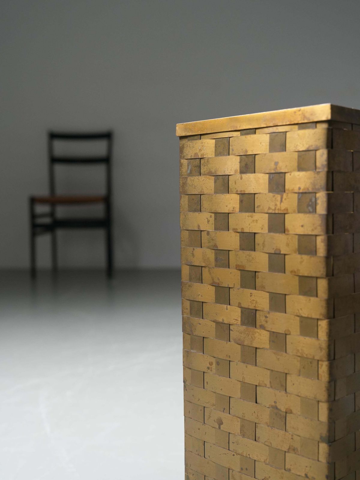 Umbrella Stand In Woven Brass, Italy, 1950's photo Home Decor