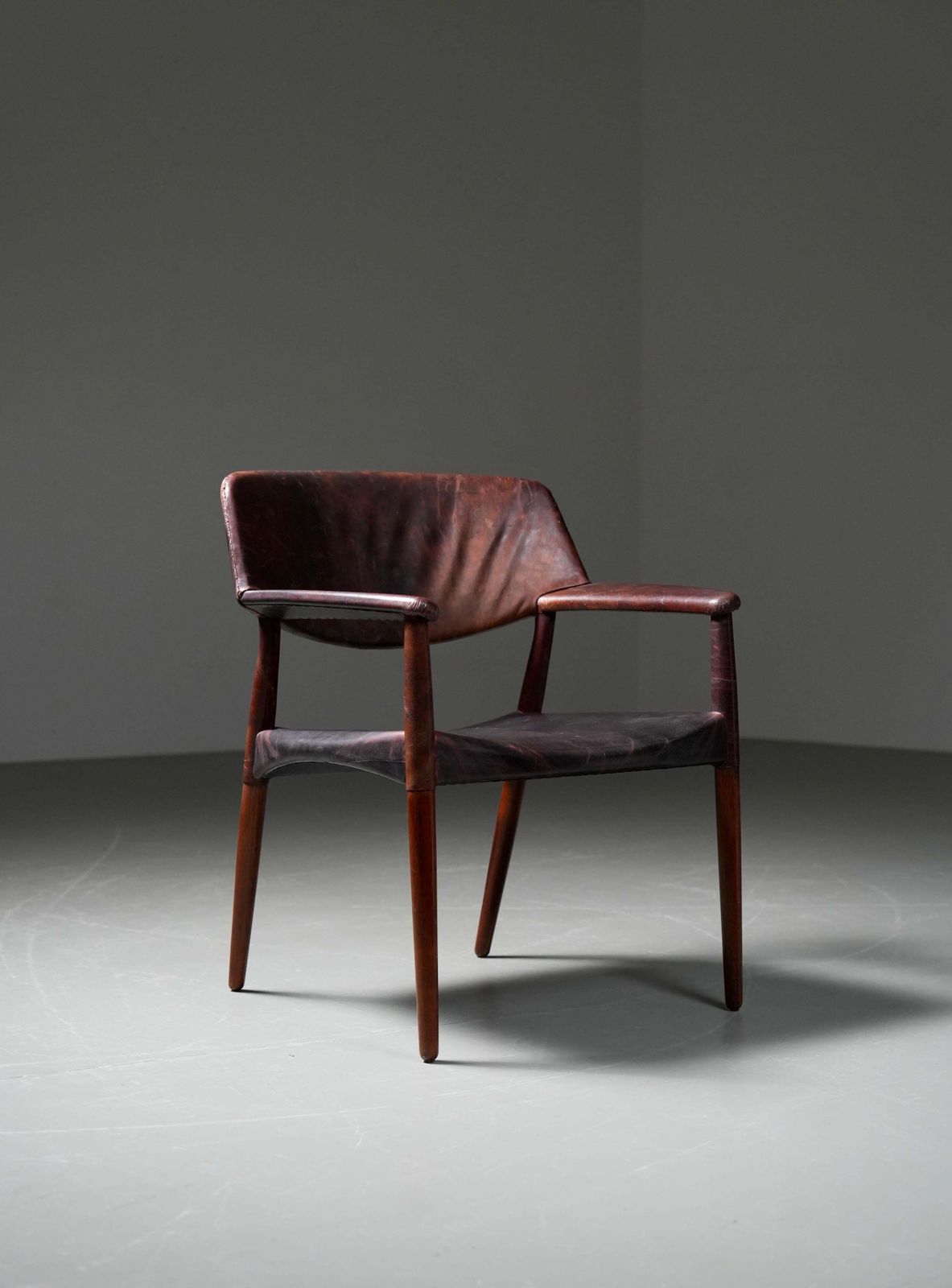 Armchair In Leather And Teak By Larsen And Bender For Willy Beck, Denmark, 1950 photo furniture