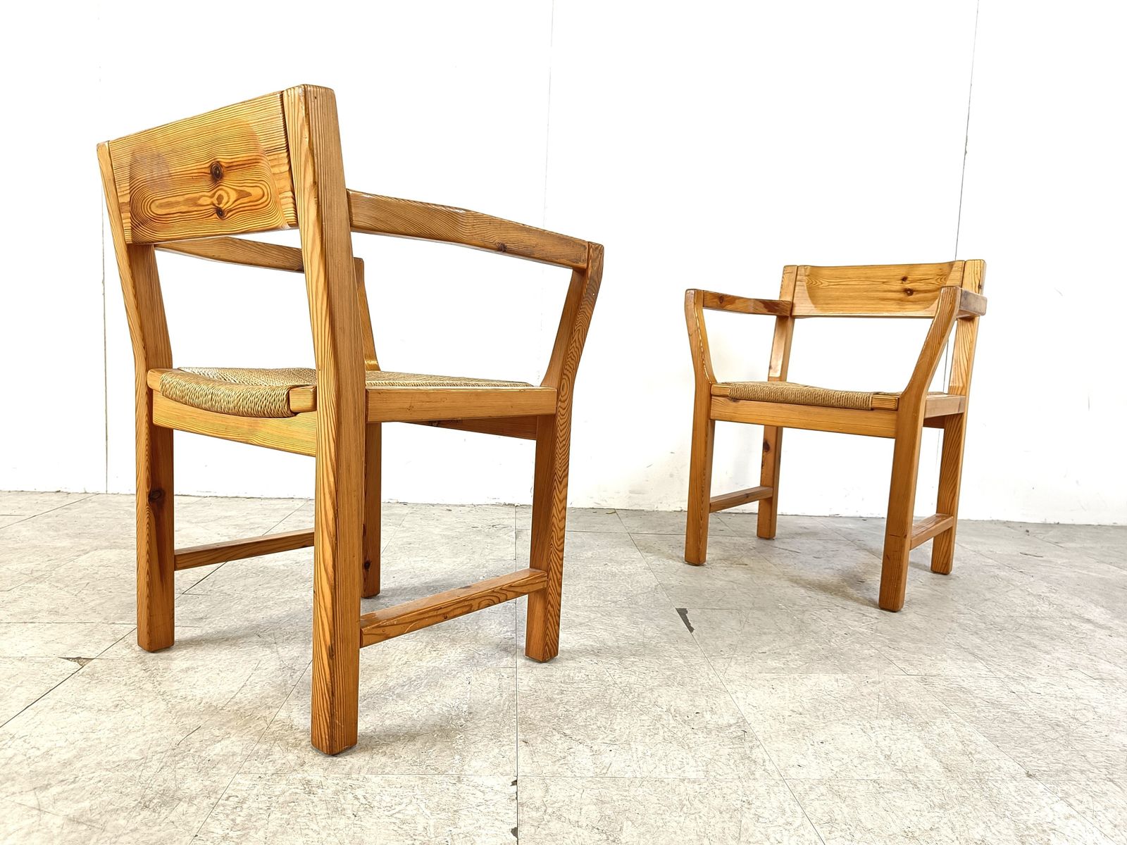 photo for sale Vintage Scandinavian Pine Wood Dining Chairs, 1960s By Gm Mobler