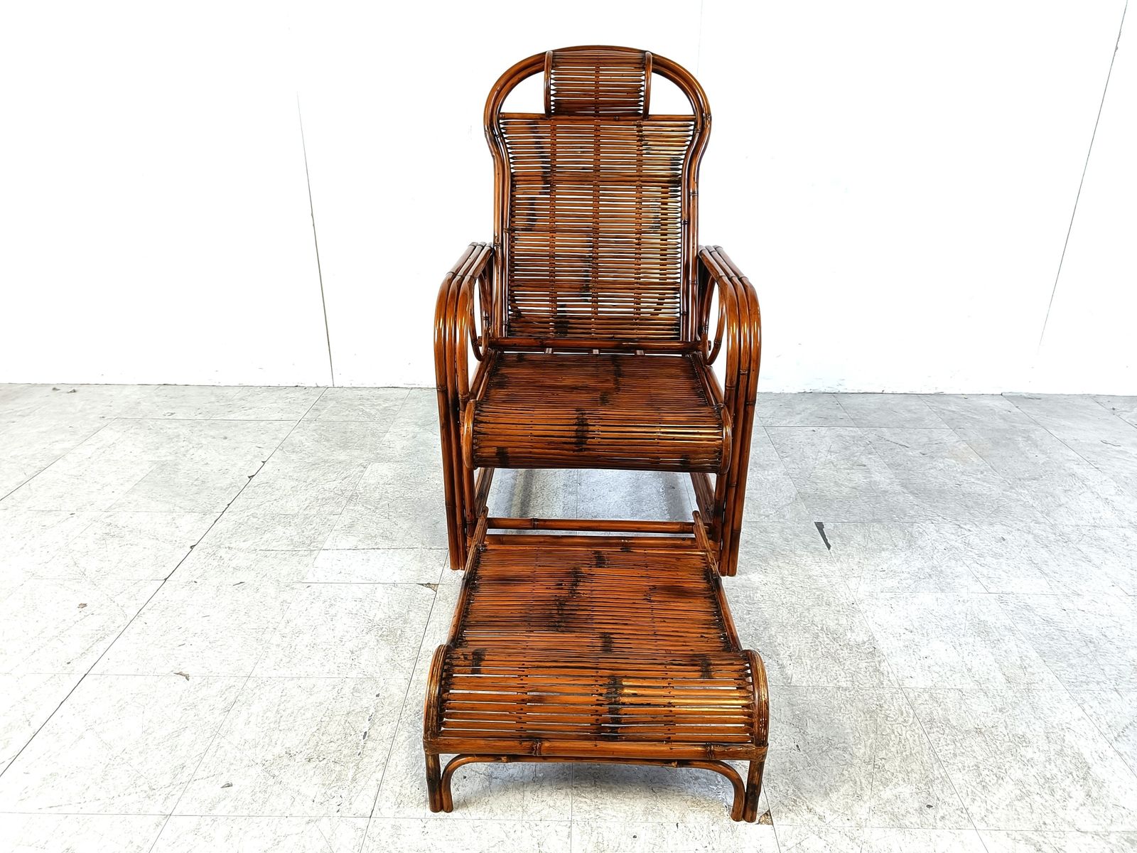 Mid Century Rattan And Bamboo Garden Chair, 1950s photo buy