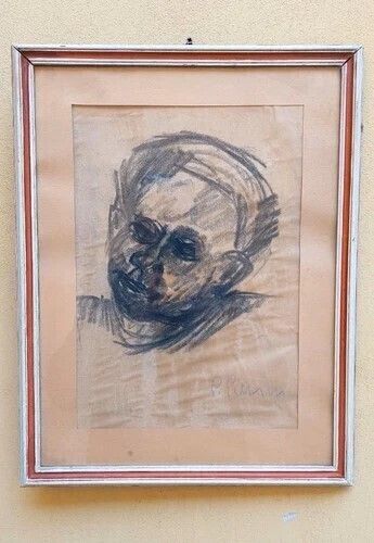 Drawing Piero Pierini (1908  1984) Charcoal Portrait Paper 1960s
