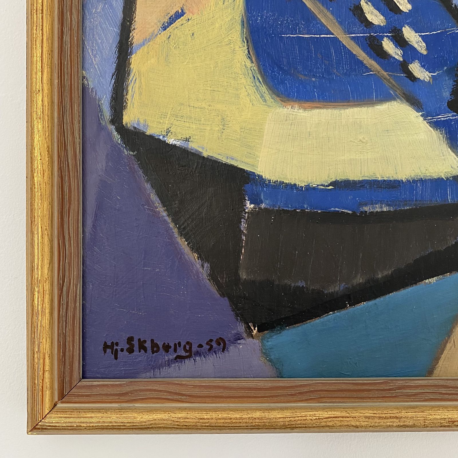 Swedish Mid Century Cubist Still Life Painting By Hjalmar Ekberg photo Art