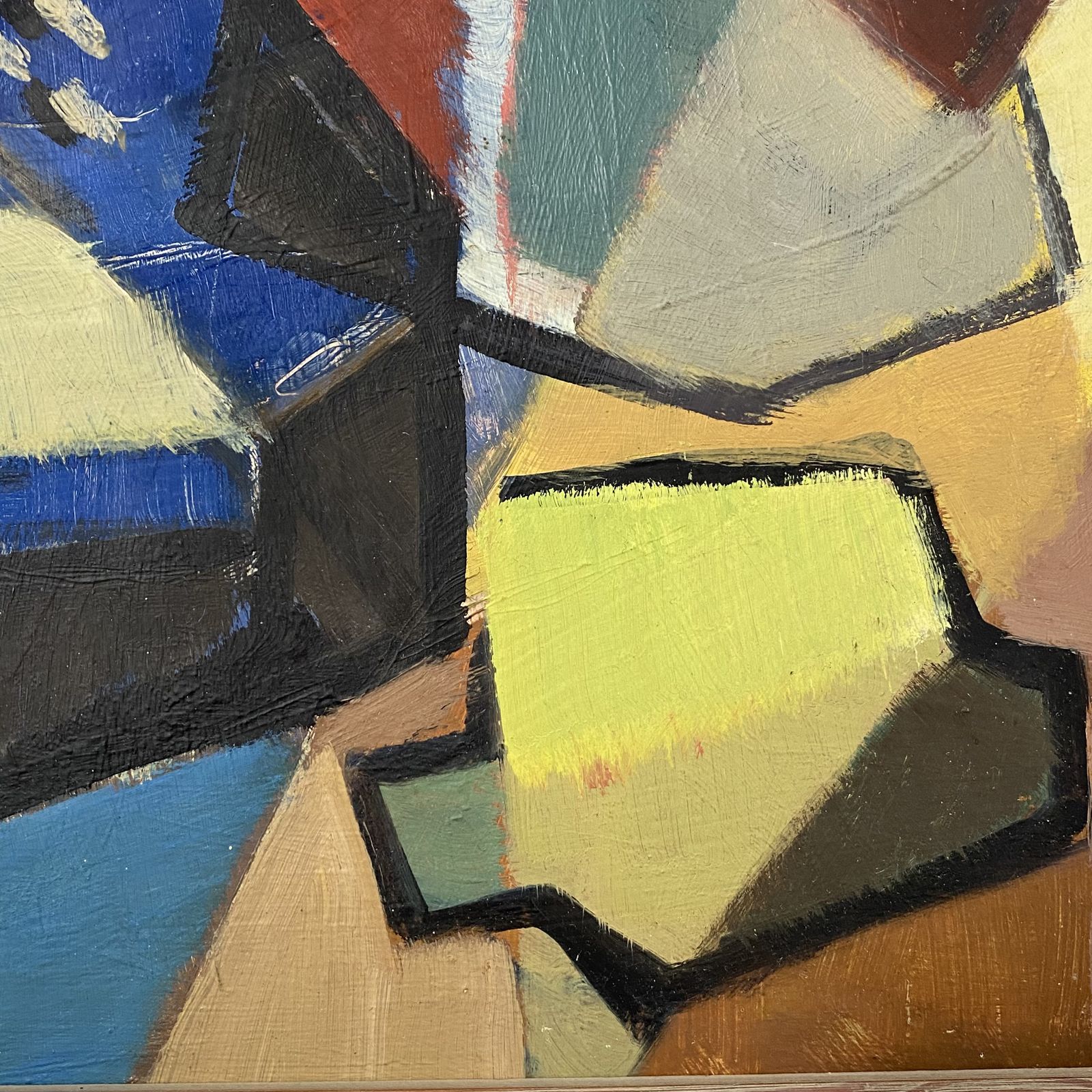Swedish Mid Century Cubist Still Life Painting By Hjalmar Ekberg photo vintage
