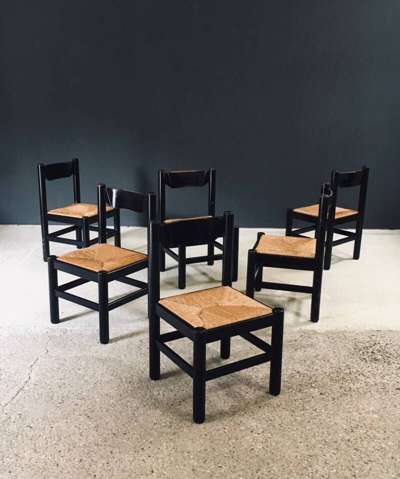 Mcm Design "Carimate" Stijl Eetkamerstoelen, Italië, Ca. Jaren 1970 photo Meubels