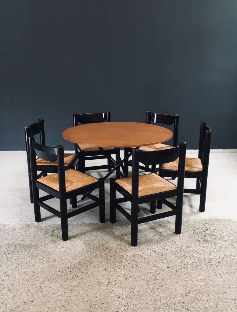 Mcm Design "Carimate" Stijl Eetkamerstoelen, Italië, Ca. Jaren 1970 photo vintage