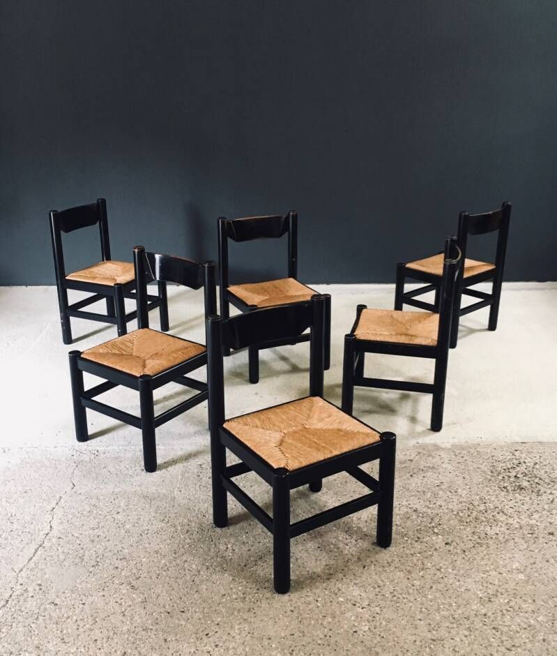 photo for sale Mcm Design "Carimate" Stijl Eetkamerstoelen, Italië, Ca. Jaren 1970