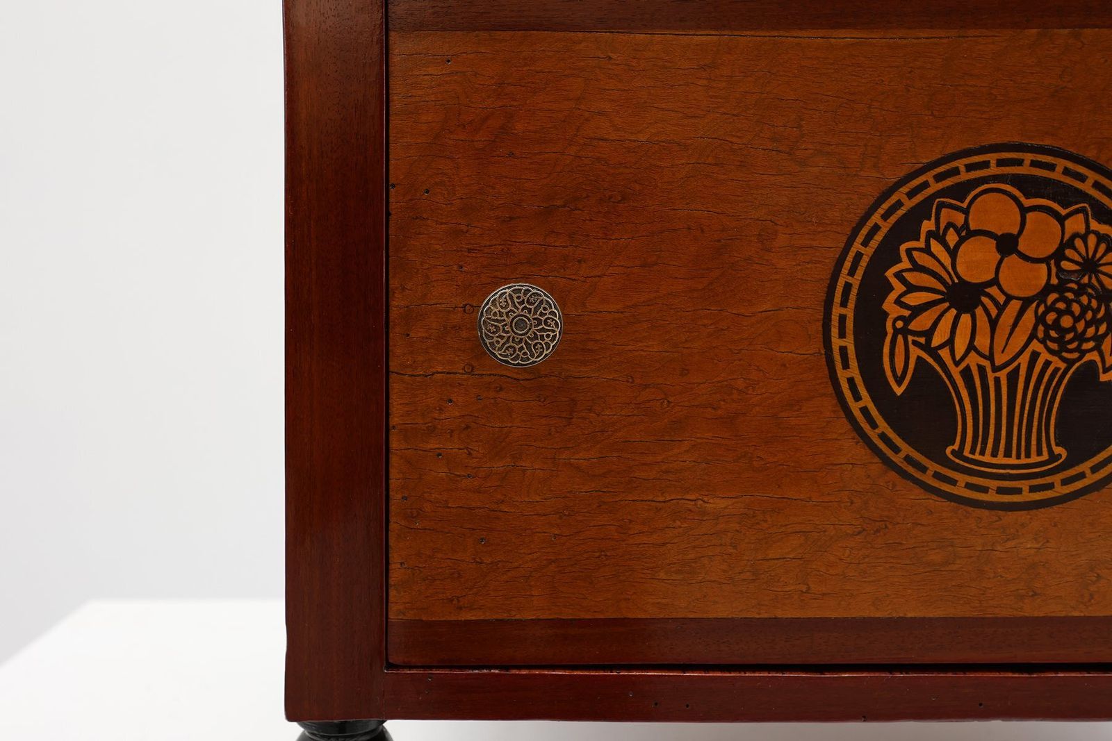 Art Deco Arched Side Table With Storage Unit And Black Marble Top, France, 1920s photo buy