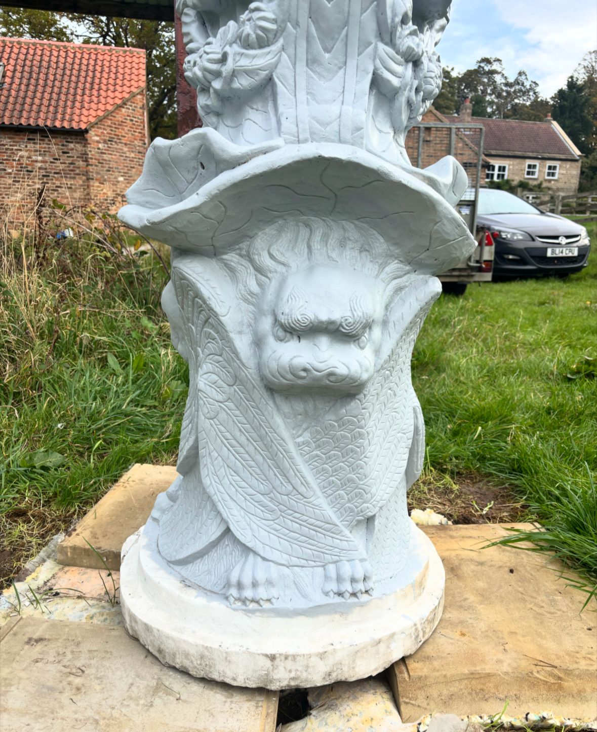 Original Carved Cherub Carrara Marble Water Fountain photo Garden Decor