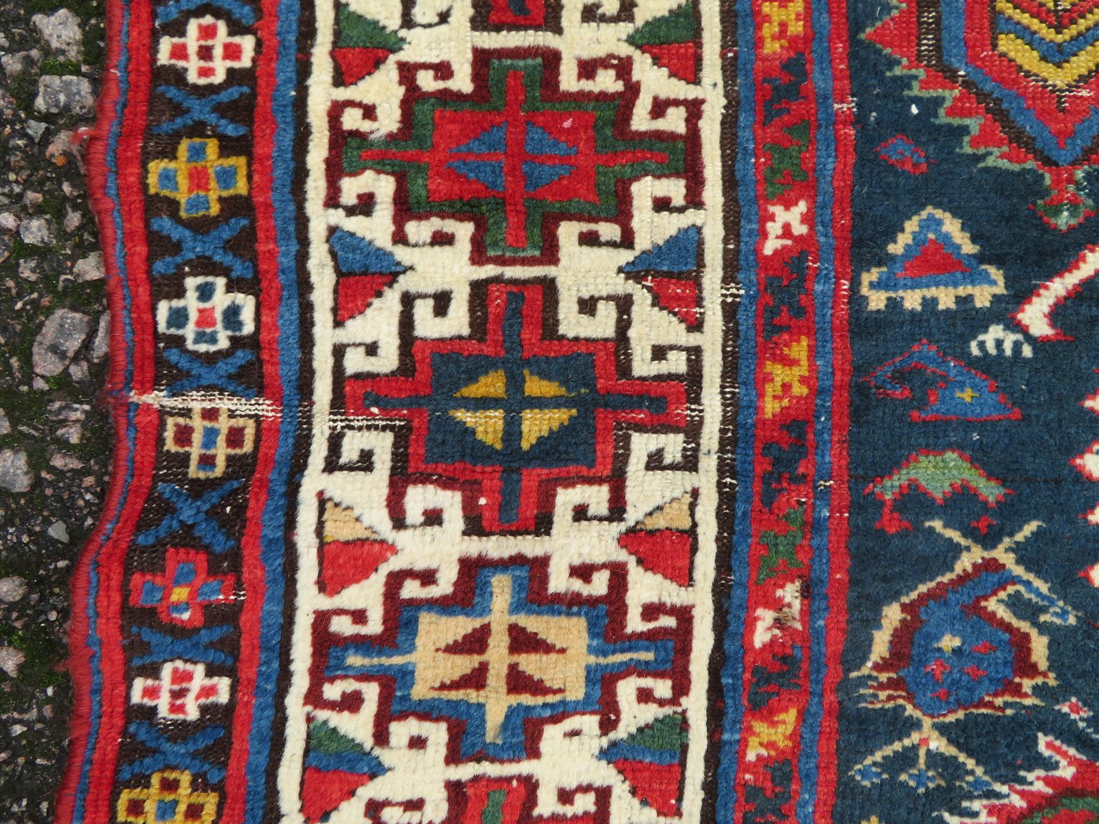 Textiles Caucasian Kazak Rug. 209cm X 102cm. photo