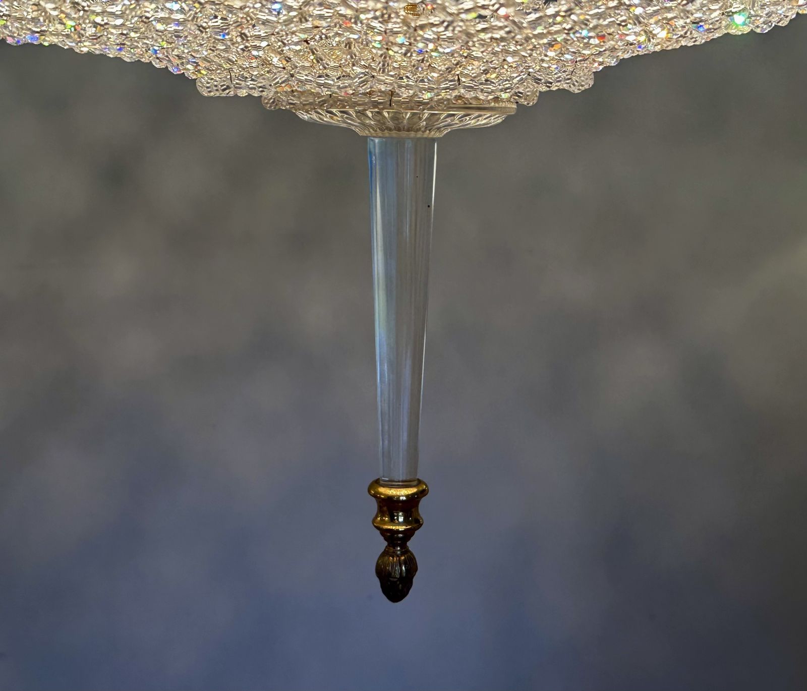 Large Crystal Beadwork And Lucite Chandelier C1970. Attributed To Preciosa. photo 2500.0