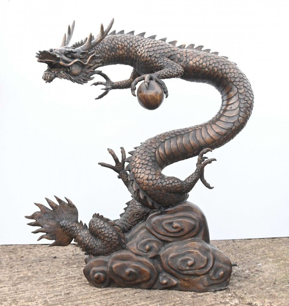 Chinese Bronze Dragon Fountain Garden Water Feature photo furniture