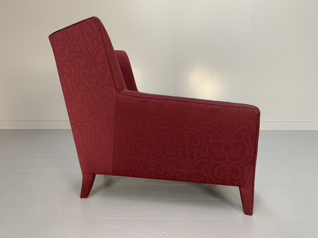 Fendi Casa Armchair – In Red Embroidered Fabric photo for sale