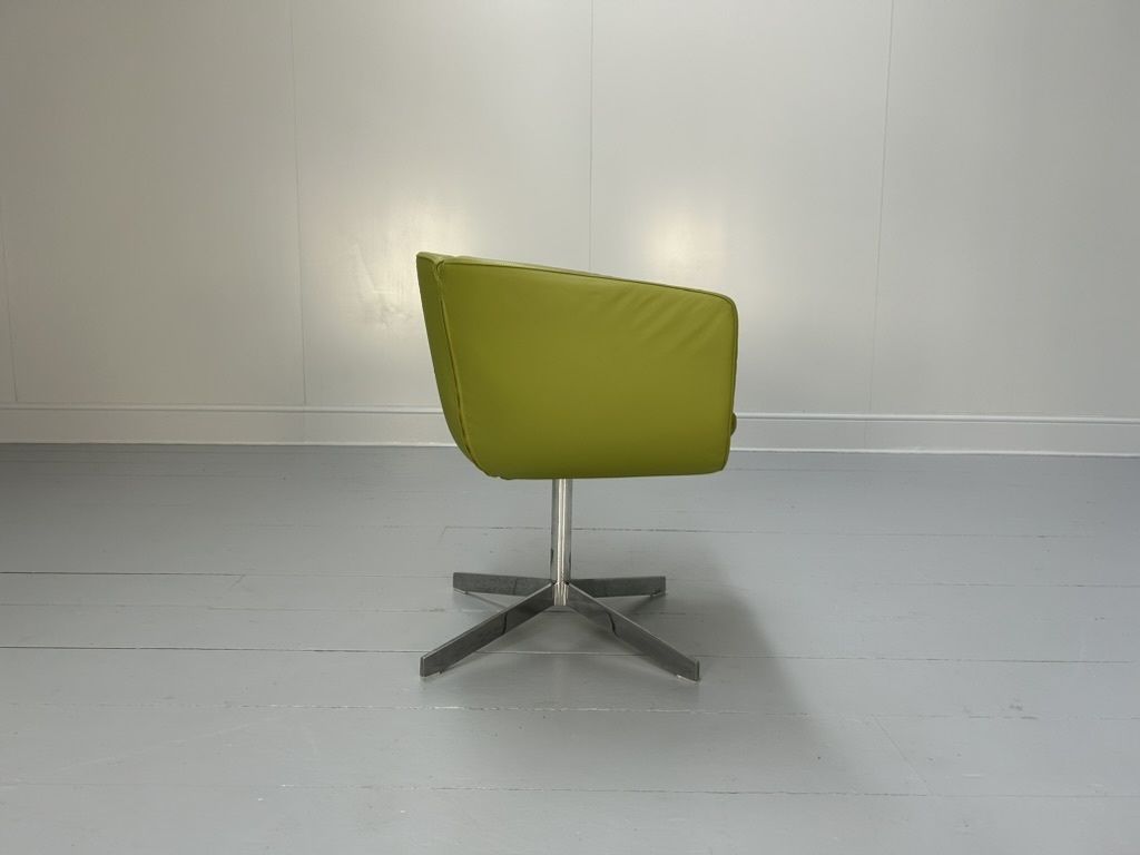 B&B Italia “Tulip Sixty” Armchair – In Lime Green “Gamma” Leather photo for sale