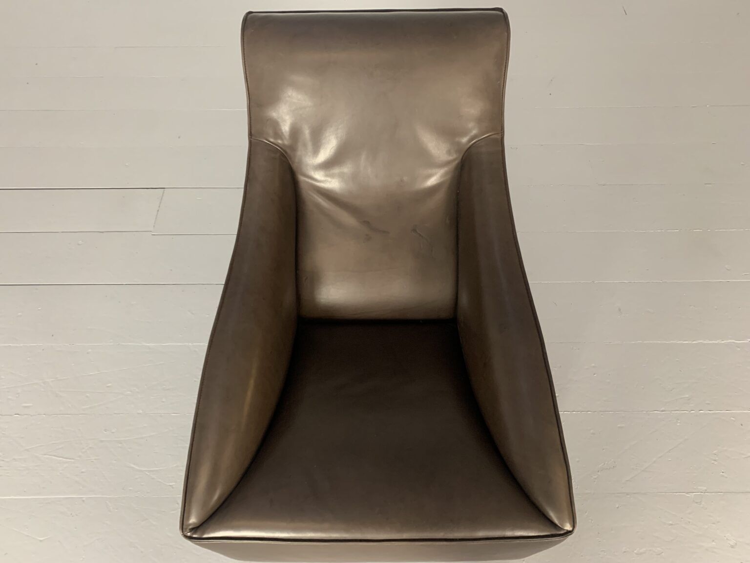 Furniture Molteni & C “Doda” Armchair – In Pale Walnut Brown Leather photo