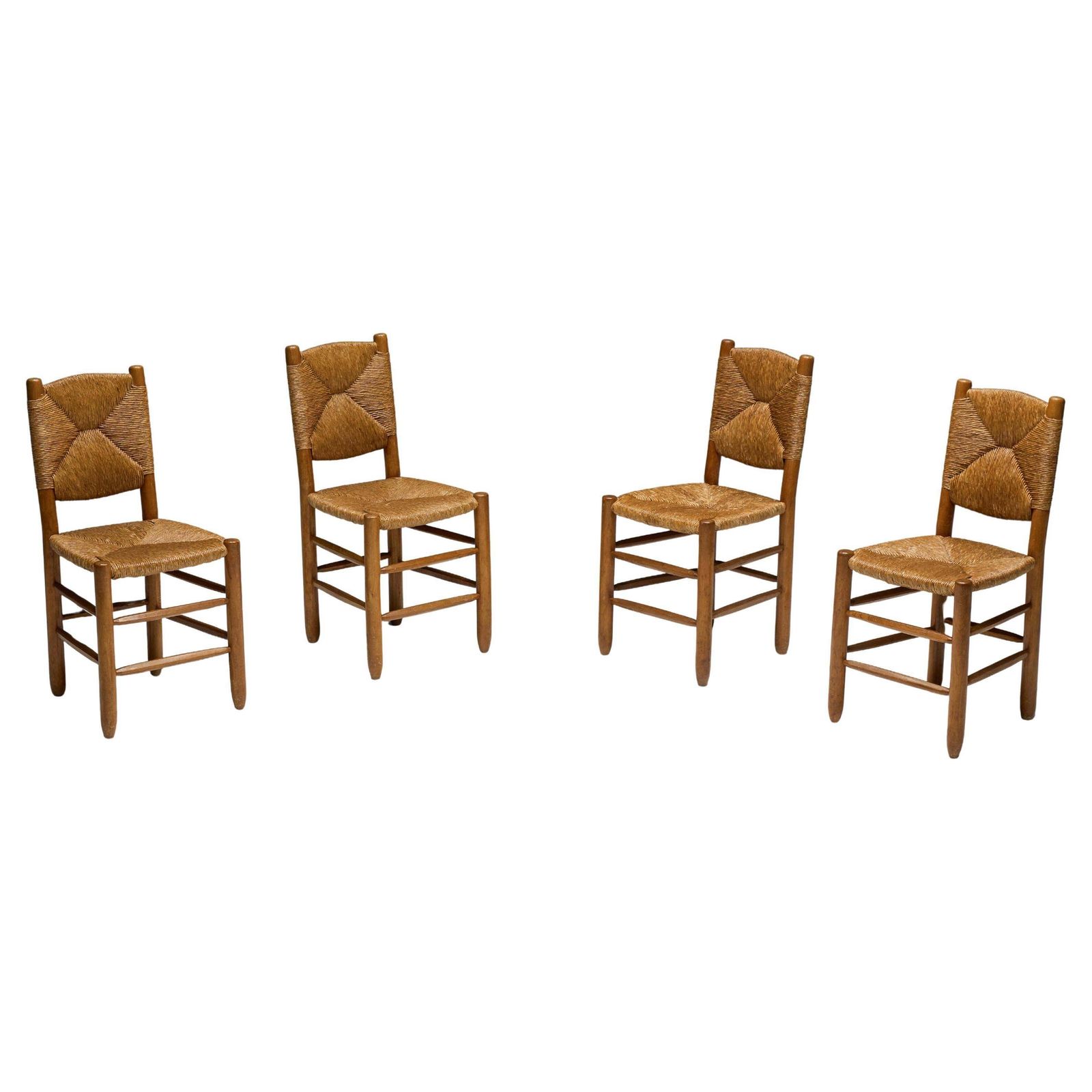 "Bauche" Dining Chairs By Charlotte Perriand For Steph Simon, France, 1950s