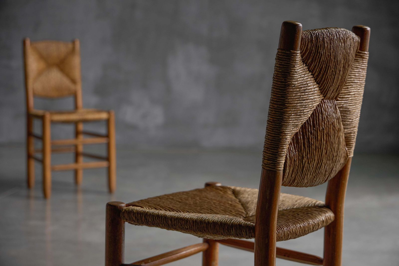 photo furniture "Bauche" Dining Chairs By Charlotte Perriand For Steph Simon, France, 1950s
