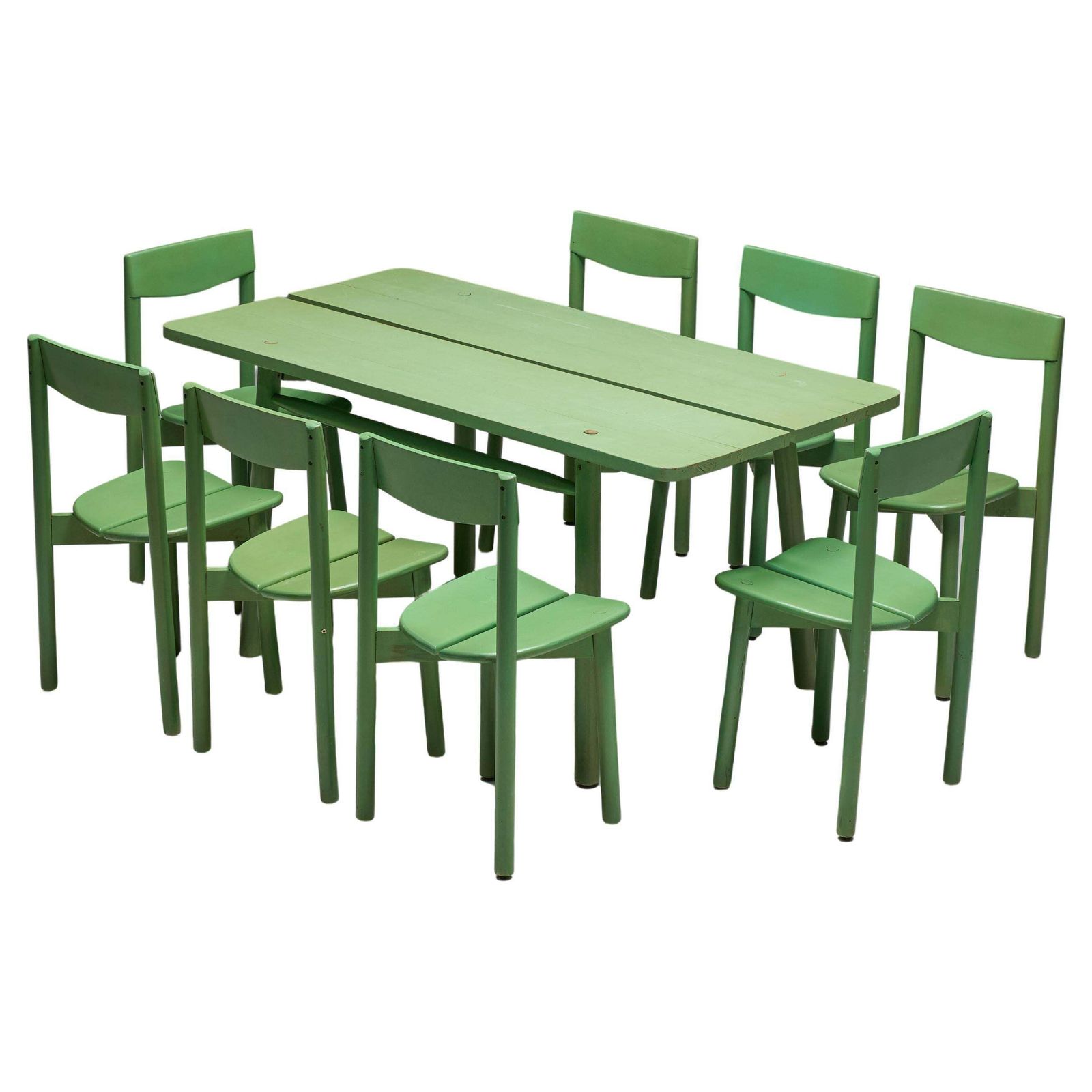 Green "Coffee Bean" Dining Set By Pierre Gautier Delaye, France, 1965