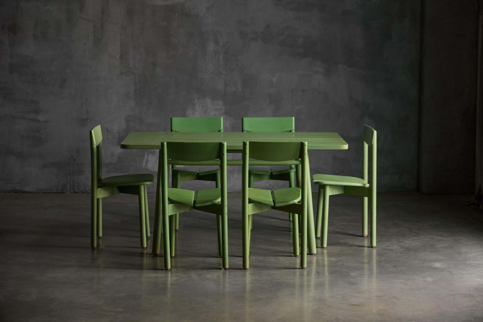 Green "Coffee Bean" Dining Set By Pierre Gautier Delaye, France, 1965 photo furniture