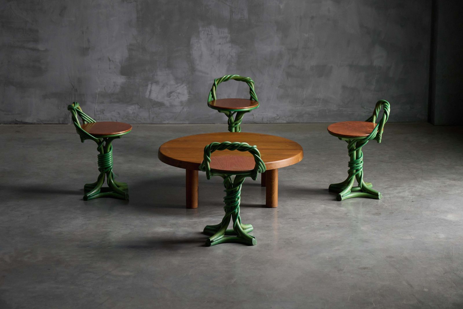 1613.0 Whimsical Vine Twist Stools, France, Late 20th Century photo