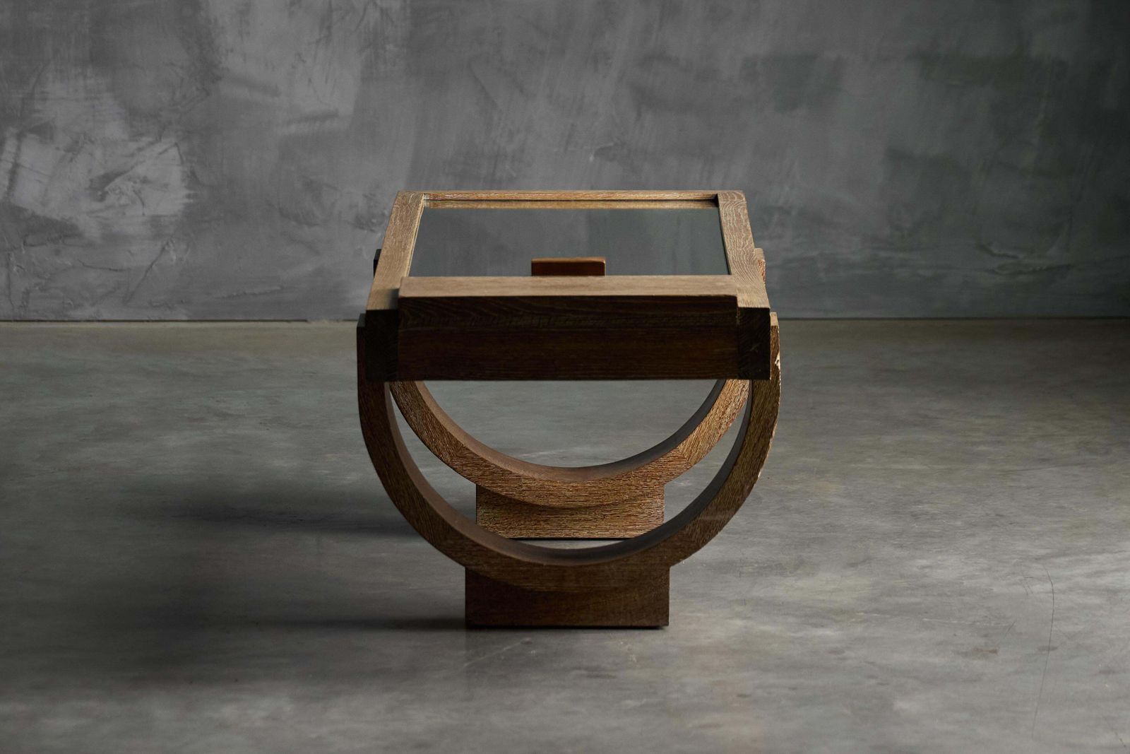 photo furniture Cerused Oak Art Deco Coffee Table, France, Mid 20th Century