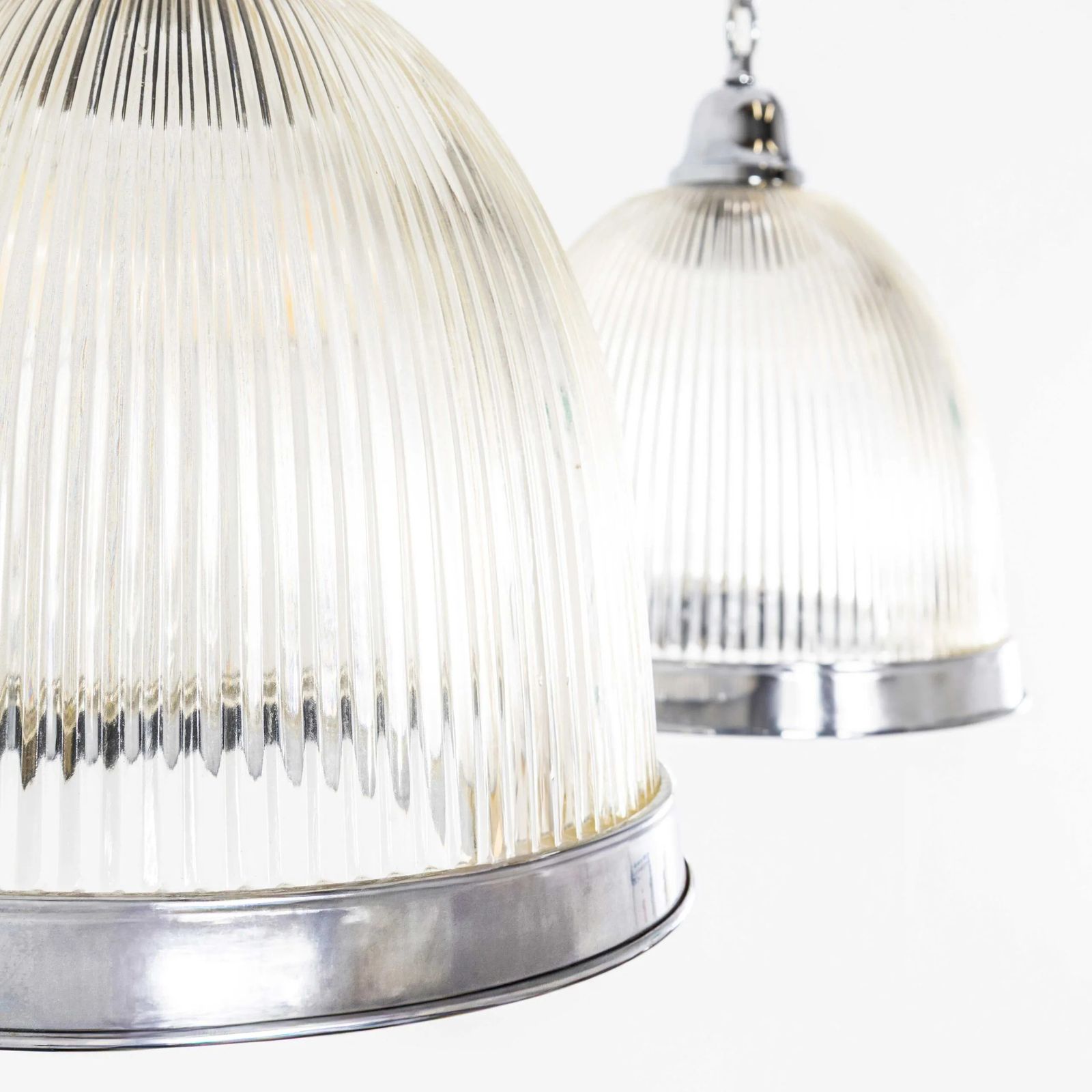 1970’s Late Production Prismatic And Chrome Lamps – Pair photo vintage