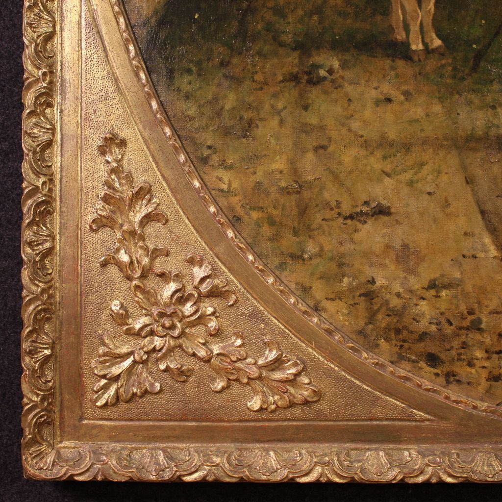 photo vintage Antique Italian Landscape Painting Signed And Dated 1881