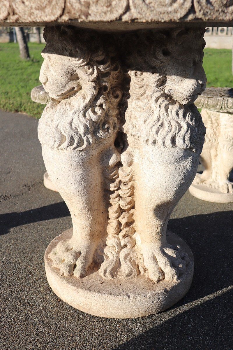 Early 20th Century Garden Table And Stools, Set Of 7 photo for sale