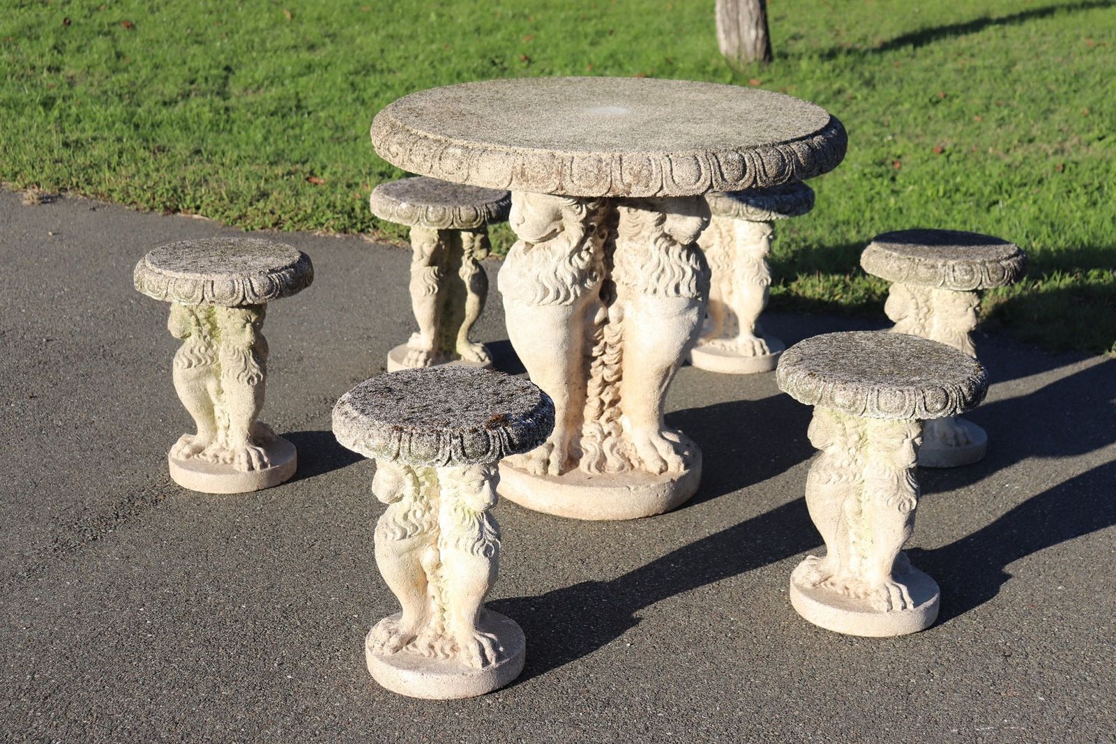 Early 20th Century Garden Table And Stools, Set Of 7 photo Garden Furniture