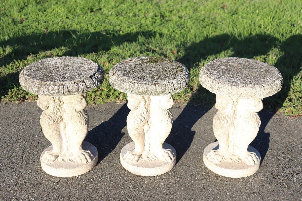 Early 20th Century Garden Table And Stools, Set Of 7 photo vintage
