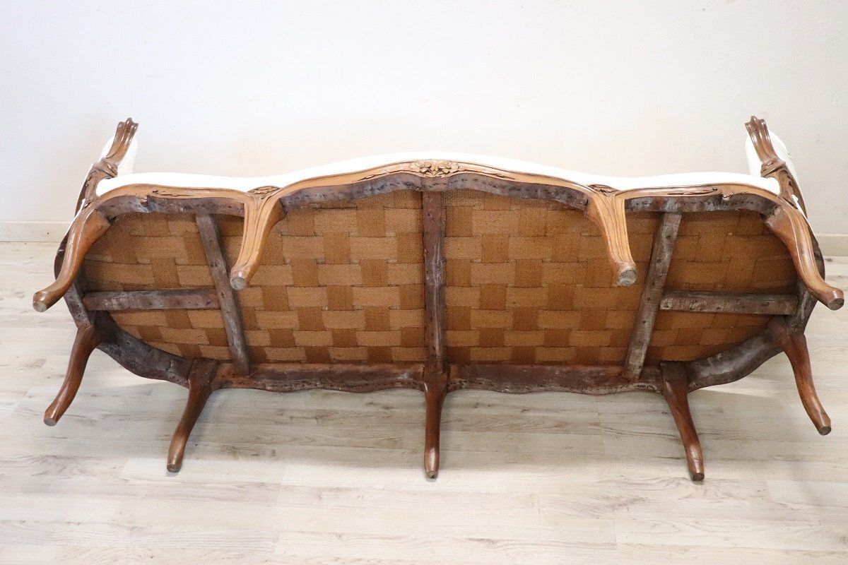 photo for sale Antique Walnut Sofa, Late 1800s