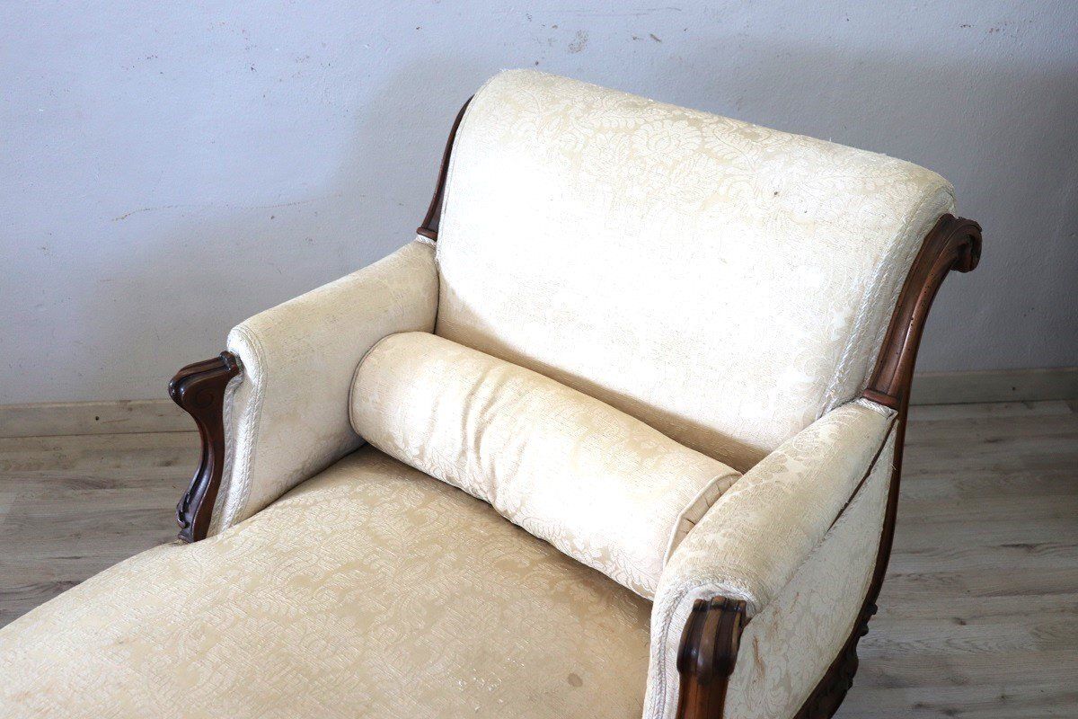 Antique Chaise Lounge In Walnut, 1800s photo 2720.0