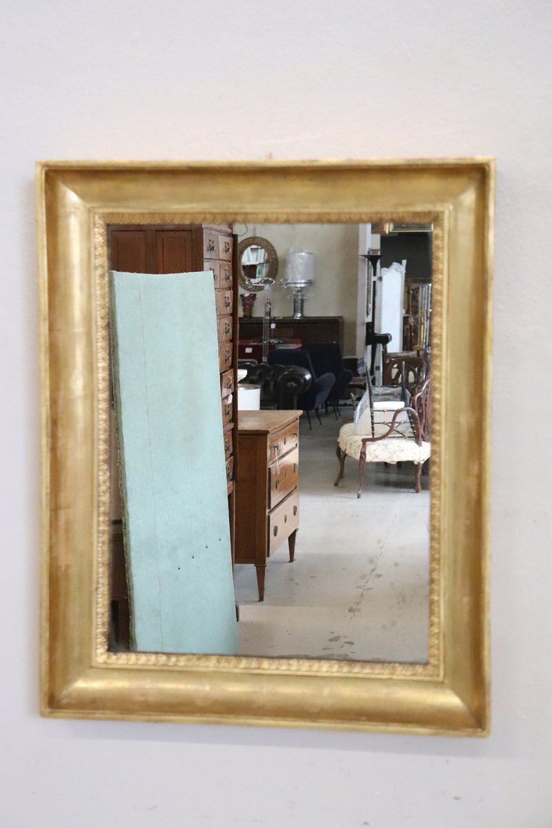 Antique Wall Mirror In Gilt Wood, 1800s photo for sale