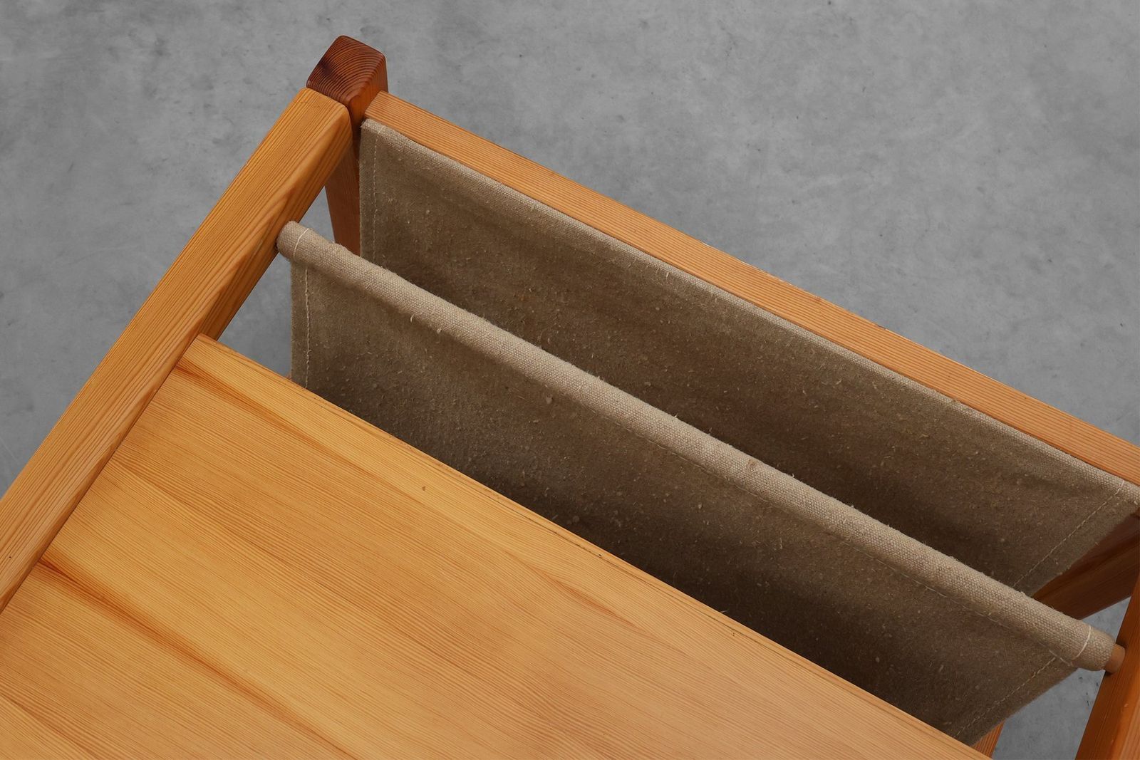 834.0 Pine And Linen Safari Series Coffee Table With Magazine Rack By Karin Möbring For Ikea, Sweden, 1970s photo
