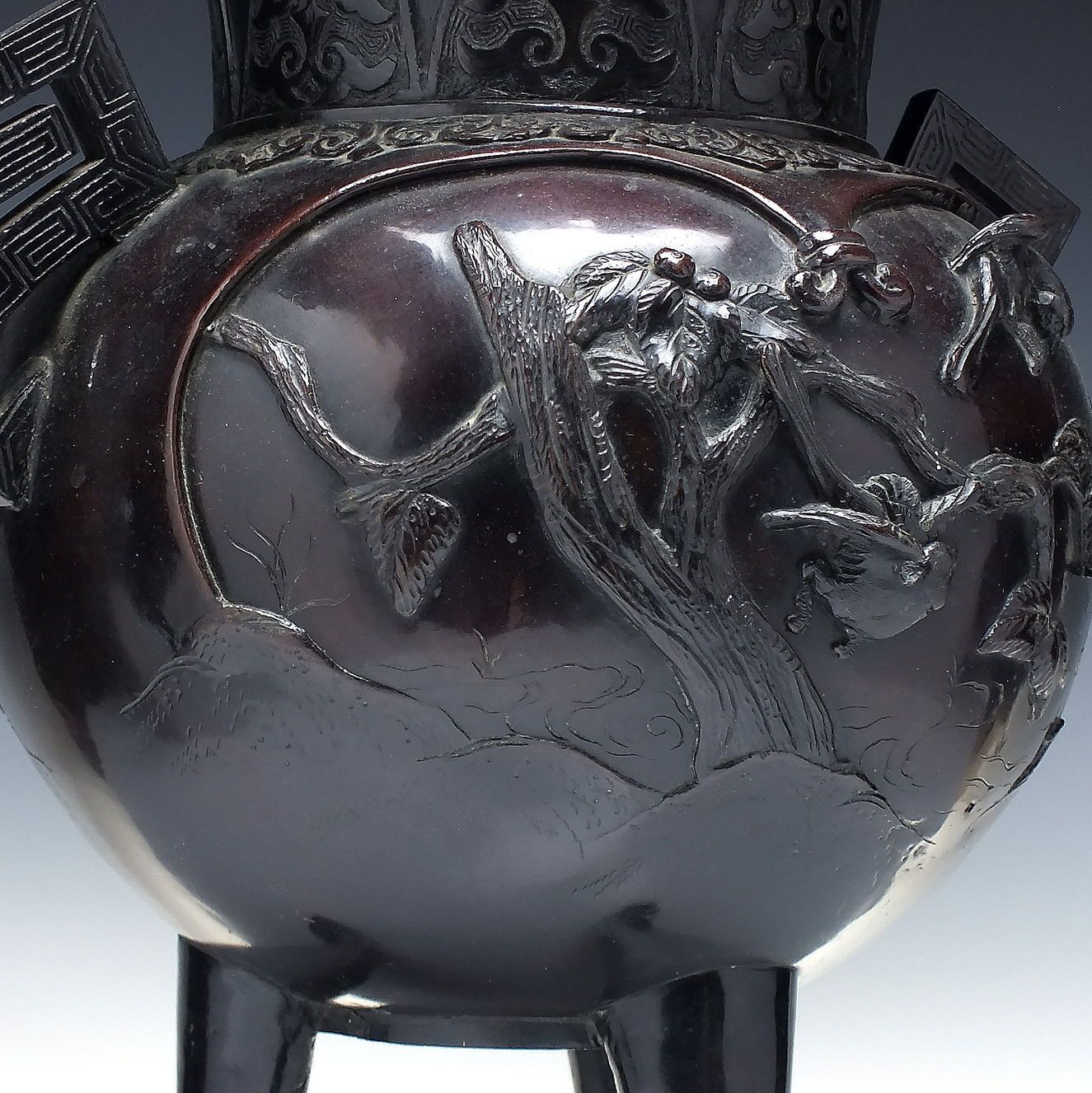 Large Antique Decorative Vase, Japanese, Bronze, Meiji Period C1900 photo vinterior