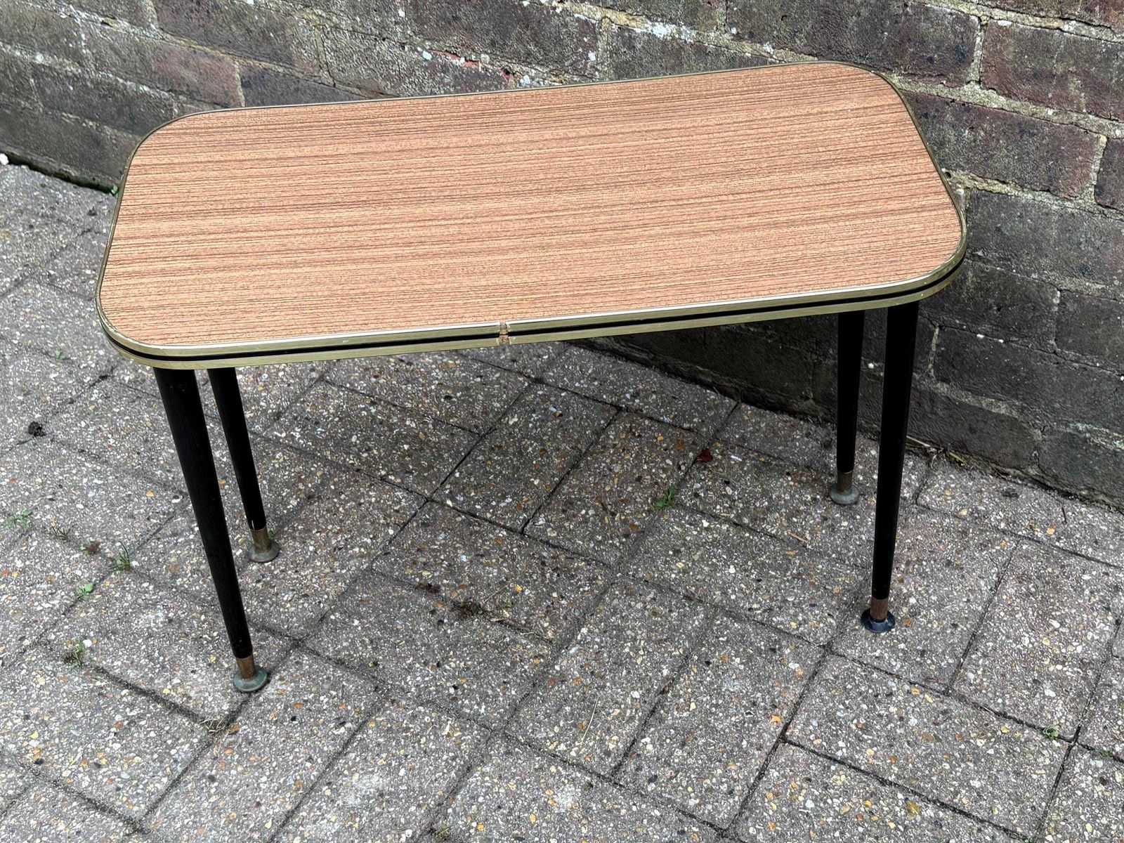 photo furniture Vintage 1950s Formica & Metal Side Table – Mid Century Atomic Style Retro Coffee Or Side Table, Retro Occasional Table, Atomic Legs