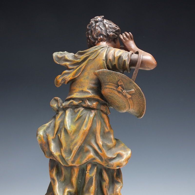 Signed Pair Of 19th Century French Spelter Sculptures By Auguste Moreau C1900 photo 840.0