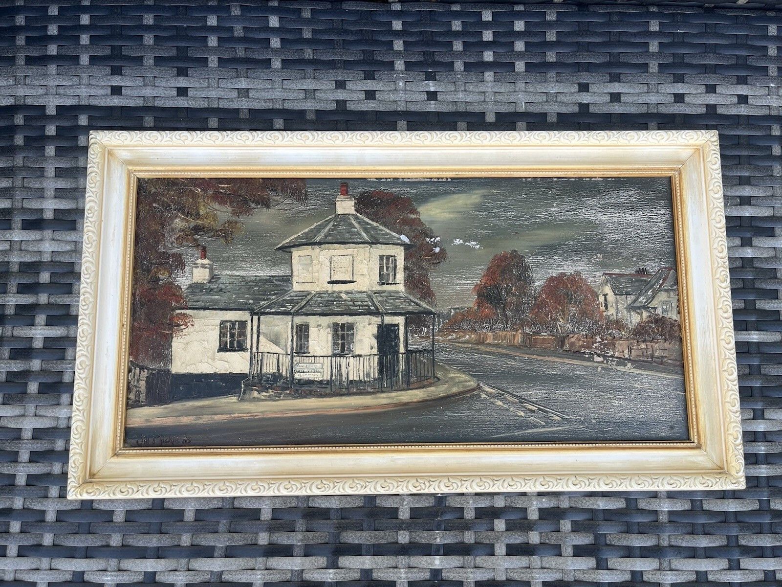 Original Jill Mickle Framed Oil Painting Womens Institute Llanfairpwll Anglesey photo vintage