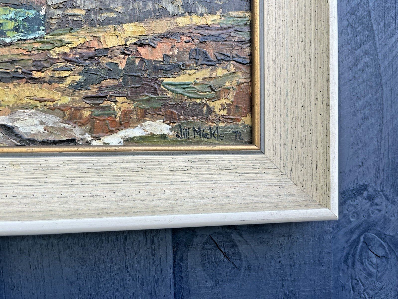 Superb Jill Mickle Framed Oil Painting Menai Straits Suspension Bridge Anglesey photo vinterior