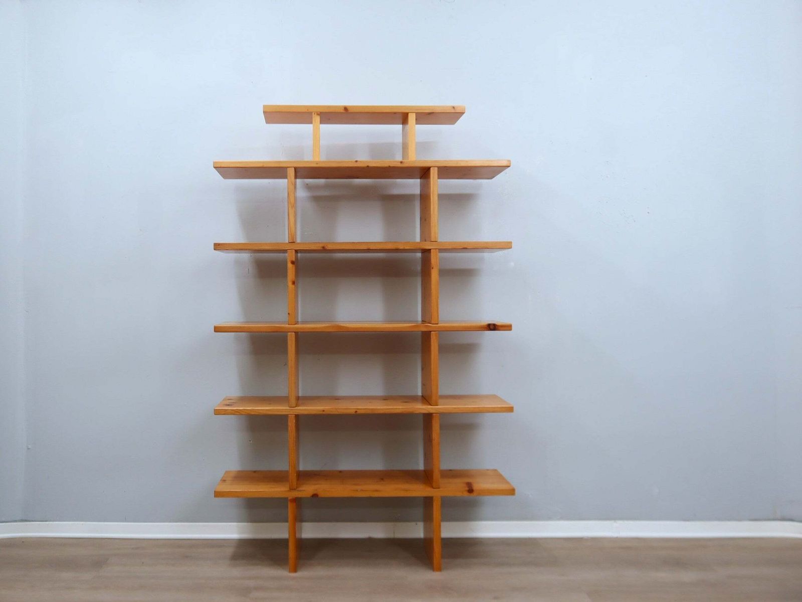 Ideal Form Vintage Modular Bookcase Natural Larch Wood 1970s photo Furniture