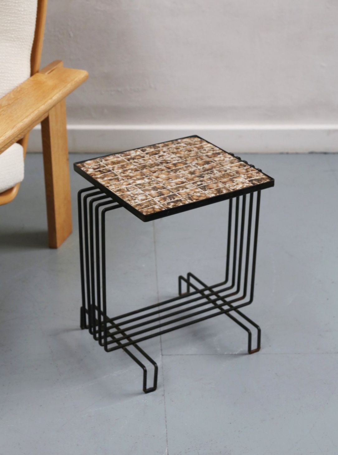 Modernist Vintage Mosaic Tile Topped Table photo for sale