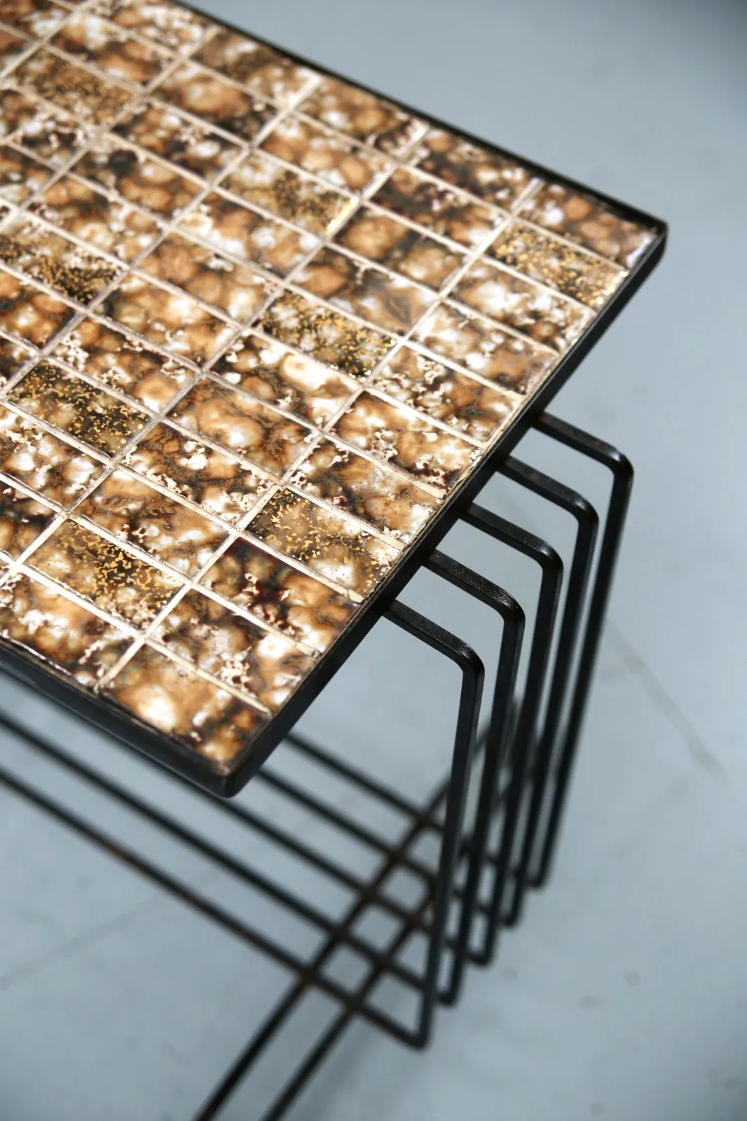 Modernist Vintage Mosaic Tile Topped Table photo vintage