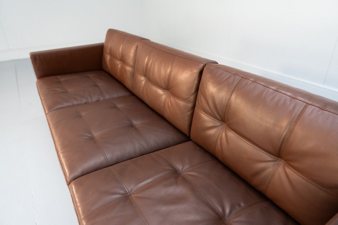 Walter Knoll “Foster 502.30” 3 Seat Sofa – In Dark Brown Leather photo vintage